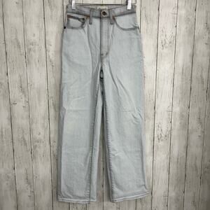 Madewell The Perfect Vintage Wide Leg Light Wash Crop Jeans Flaws 24